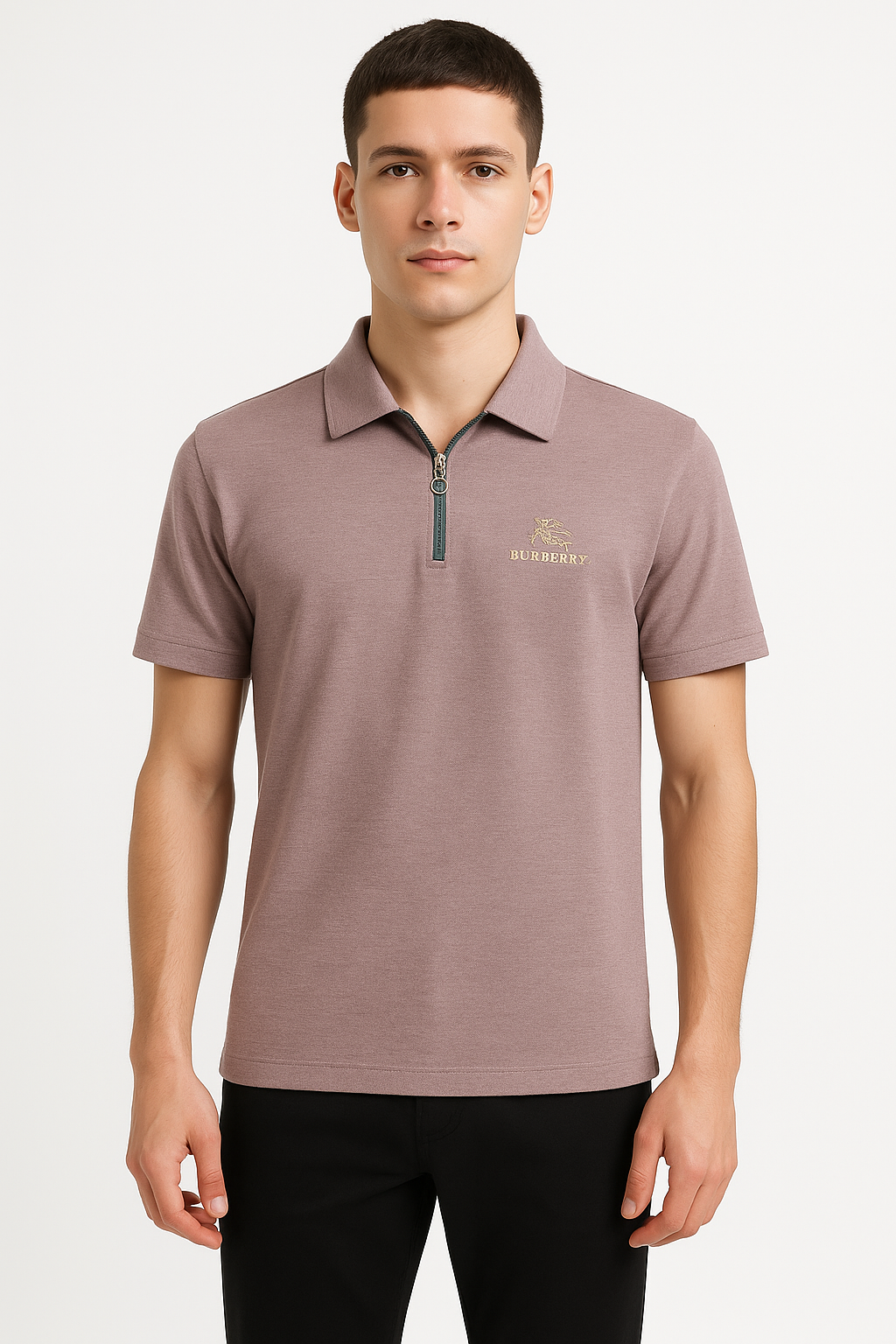 Men’s Premium Zipper Polo T-Shirt - Image 8
