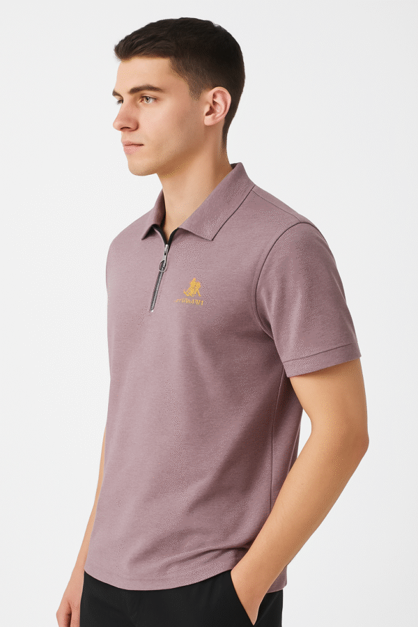 Men’s Premium Zipper Polo T-Shirt - Image 6