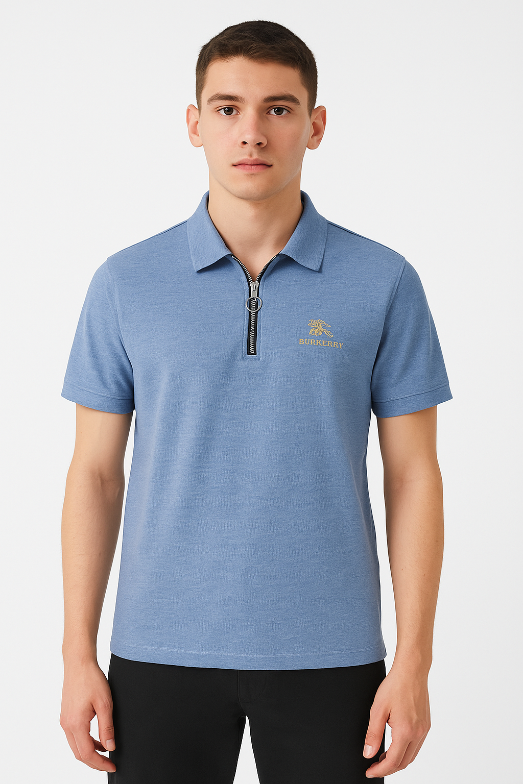 Men’s Premium Zipper Polo T-Shirt - Image 5