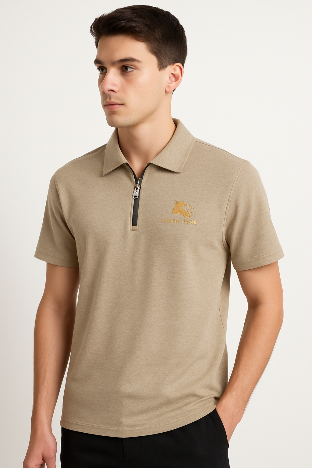 Men’s Premium Zipper Polo T-Shirt - Image 4