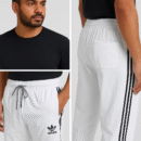 Men’s White Joggers – Classic 3 Stripes