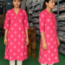 Elegant Cotton Kurti & Dress Collection - Hot Pink Printed Kurti 🌺