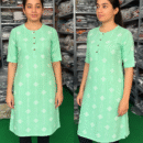 Elegant Cotton Kurti & Dress Collection - Mint Green Printed Kurti 🌿