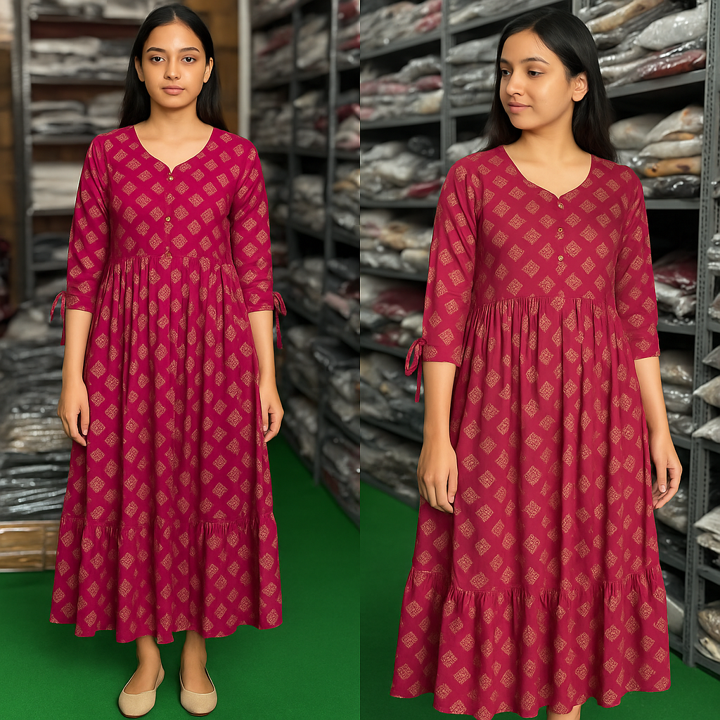 Elegant Cotton Anarkali Kurta - Image 4