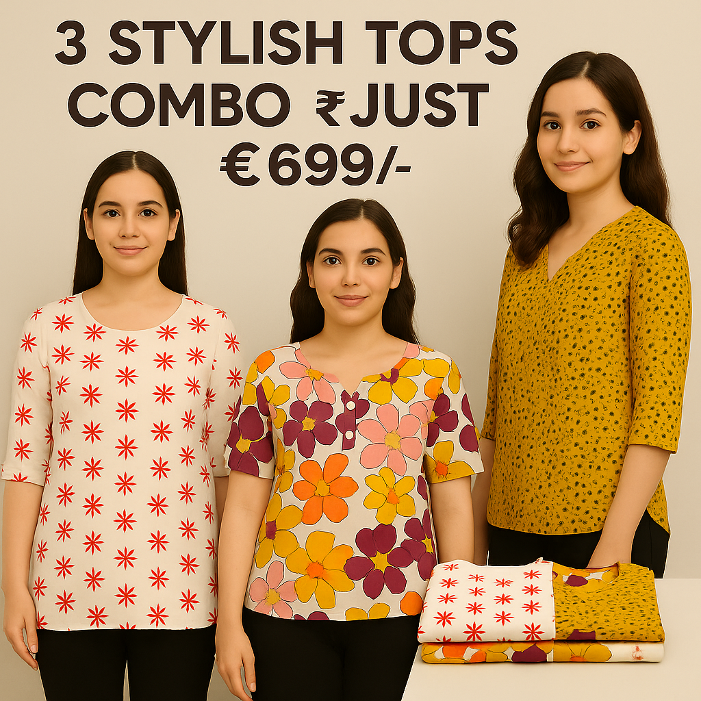 3 Stylish Tops Combo @ Just ₹699/-