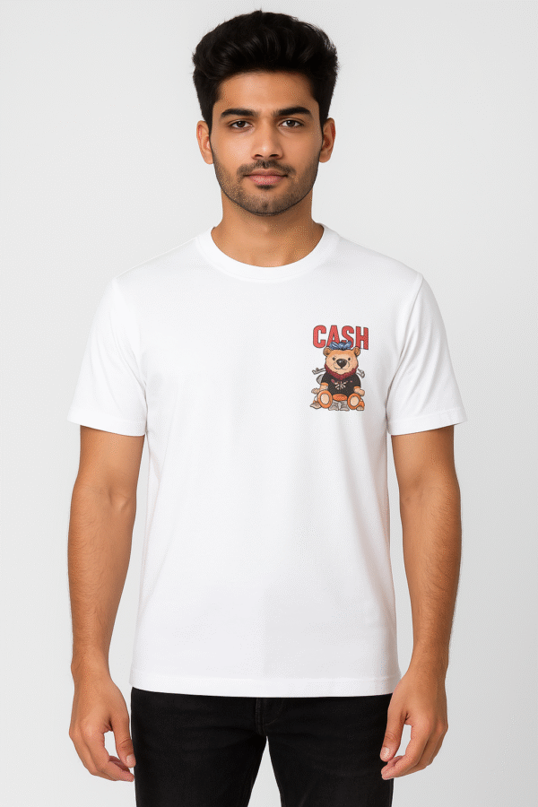Couple Round-Neck "CASH Bear" T-Shirt Combo - Image 7